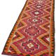 Turkish Handwoven Vintage Herki Kilim 105 cm x 340 cm