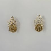 Pair of vintage brass wall lights with pendants, France, 1980.