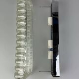 60s 70s wall lamp Limburg Germany Wall Sconce Ice Glass Chrome Space Age