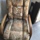 Pair of Art Deco armchairs from the 1930s in brown fabric and carved wood — vintage style