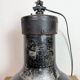 Large Industrial Factory Black Pendant Lamp with Cast Iron Top, 1950s