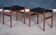 Teak Stools with Black Leather Tops by Spøttrup Møbelfabrik, 1960s, Set of 2
