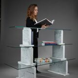 Carrara marble and glass library - 1970