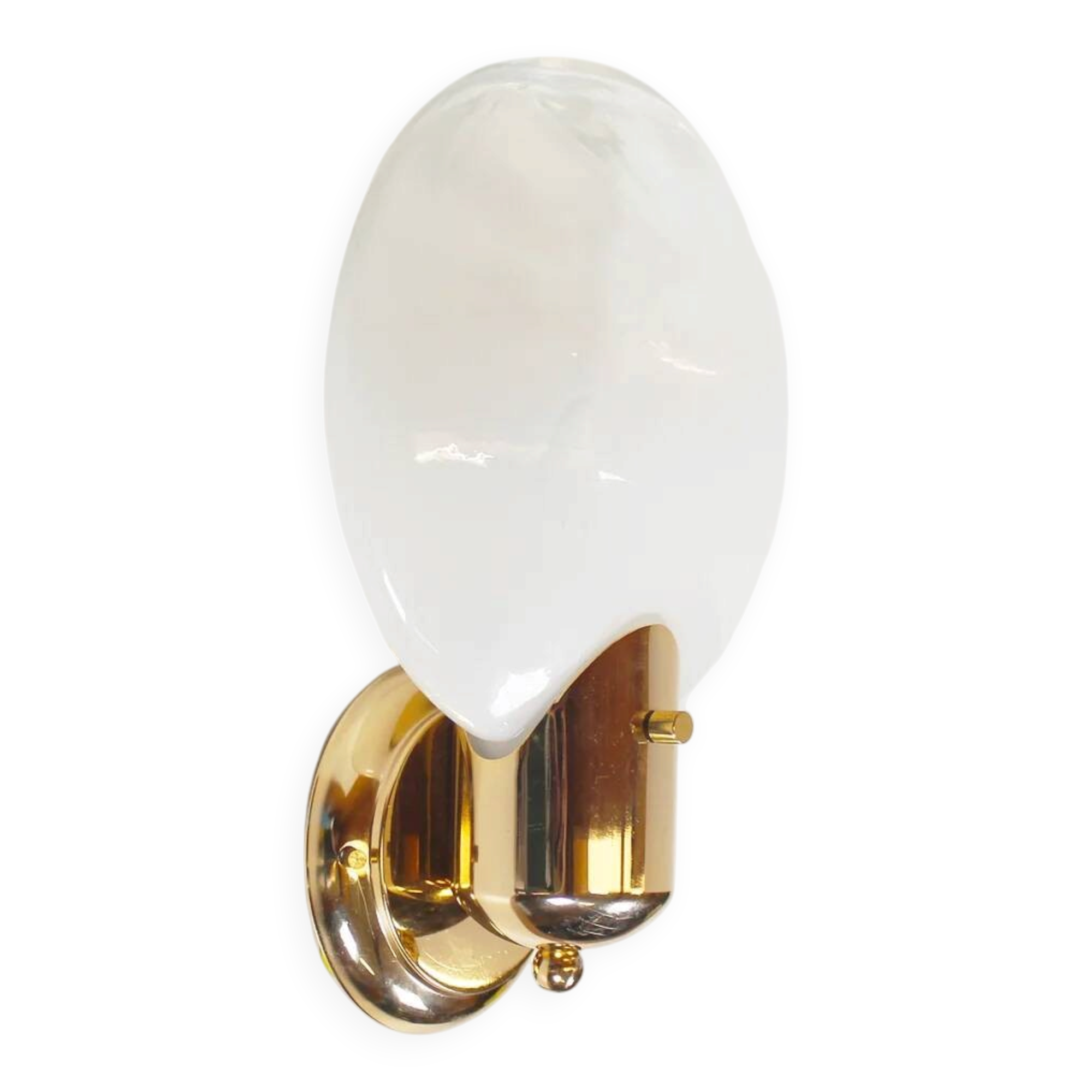 1970s wall lamp in brass and Murano glass by Kaiser Leuchten