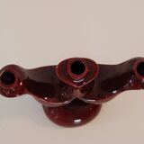 Red candle holder 1960 Saint-Clément vintage