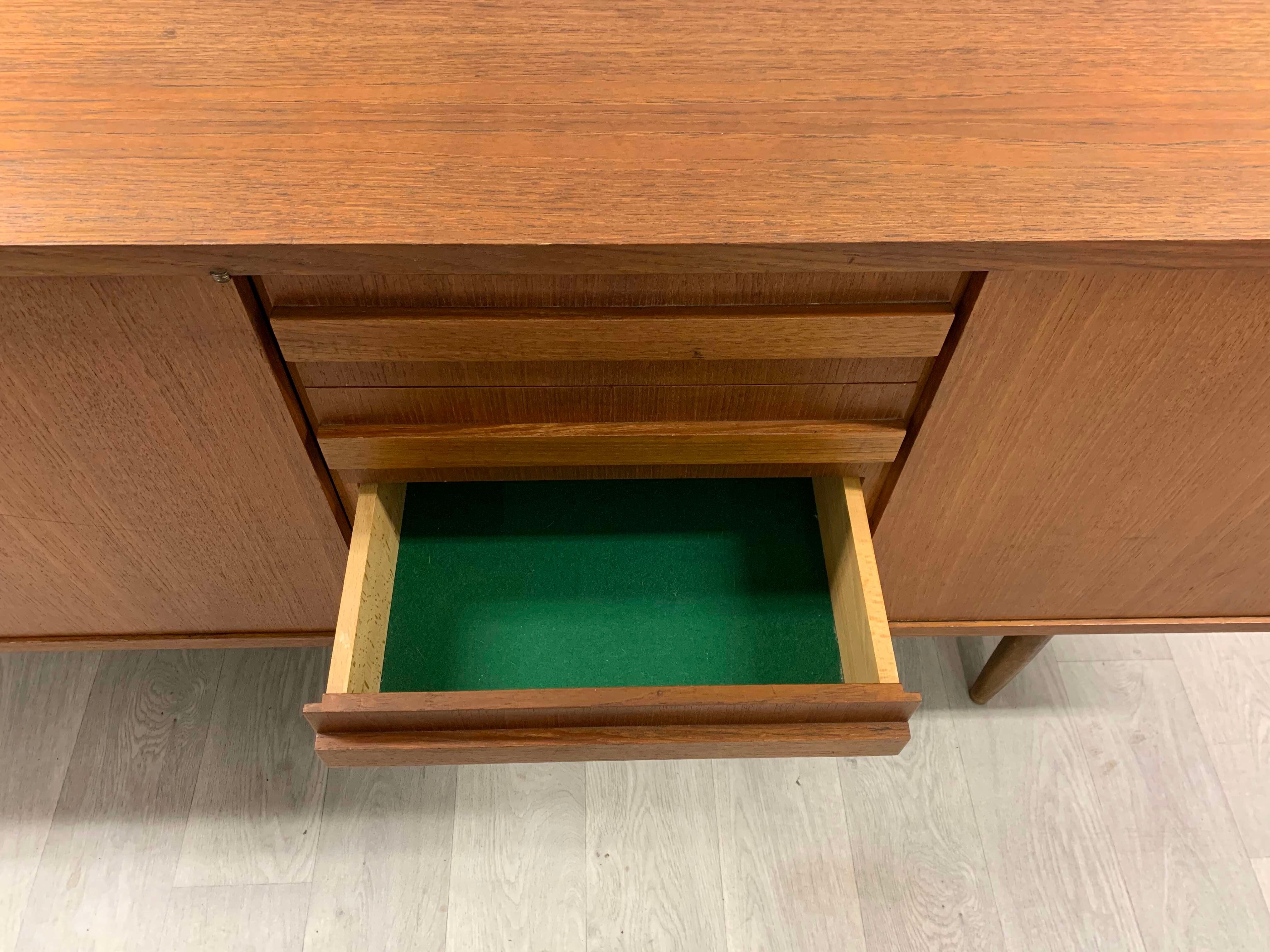 Vintage Scandinavian teak sideboard signed Eros, 60s