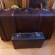 Duo of vintage dark brown suitcases "Mother Big and her little chaperone"