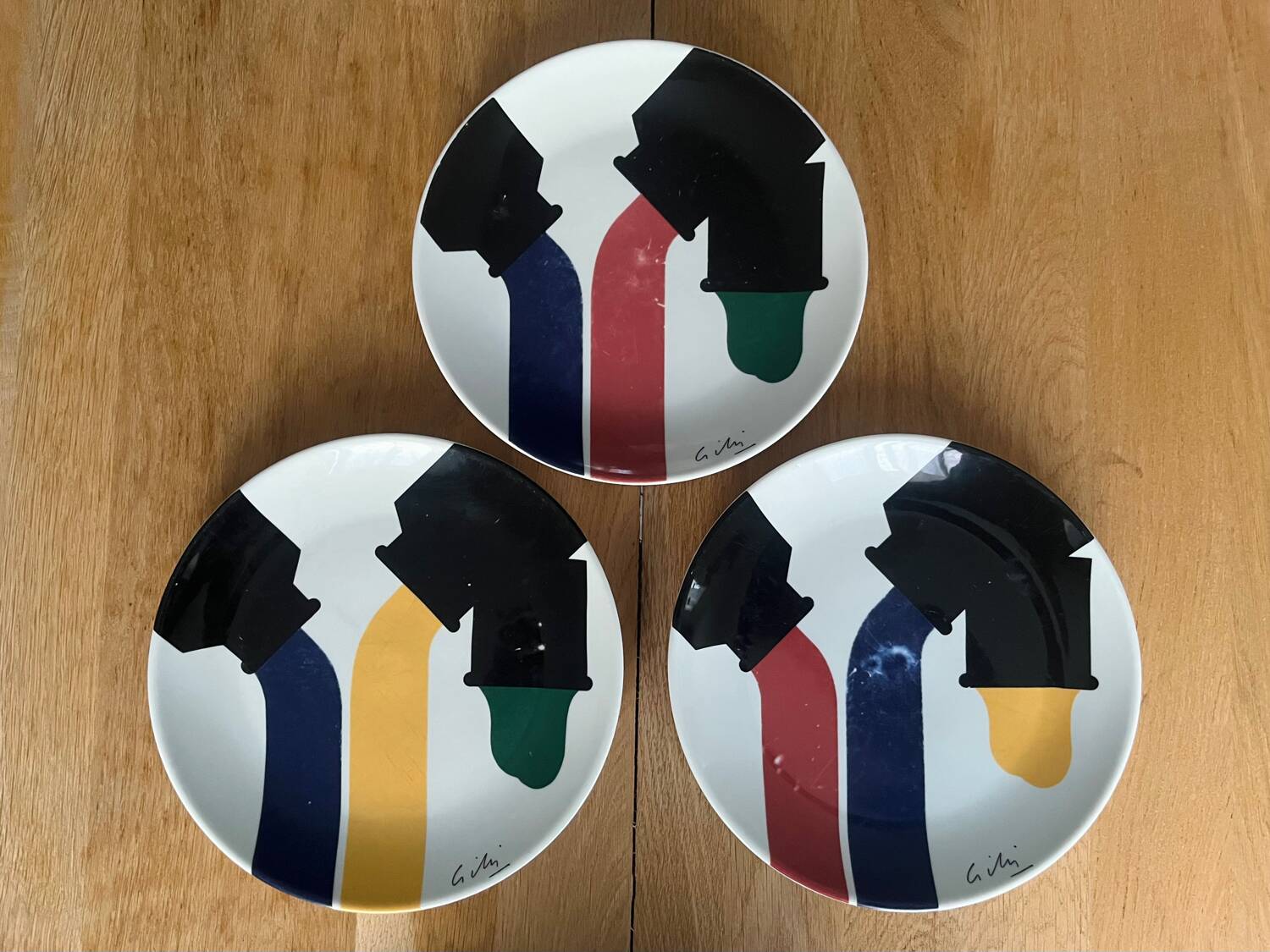 Rare - Claude Gilli 1987 "set of 3 plates" signed/numbered
