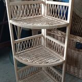 Rattan corner shelf