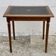 Desk XIXth Century, turned feet, walnut and leather