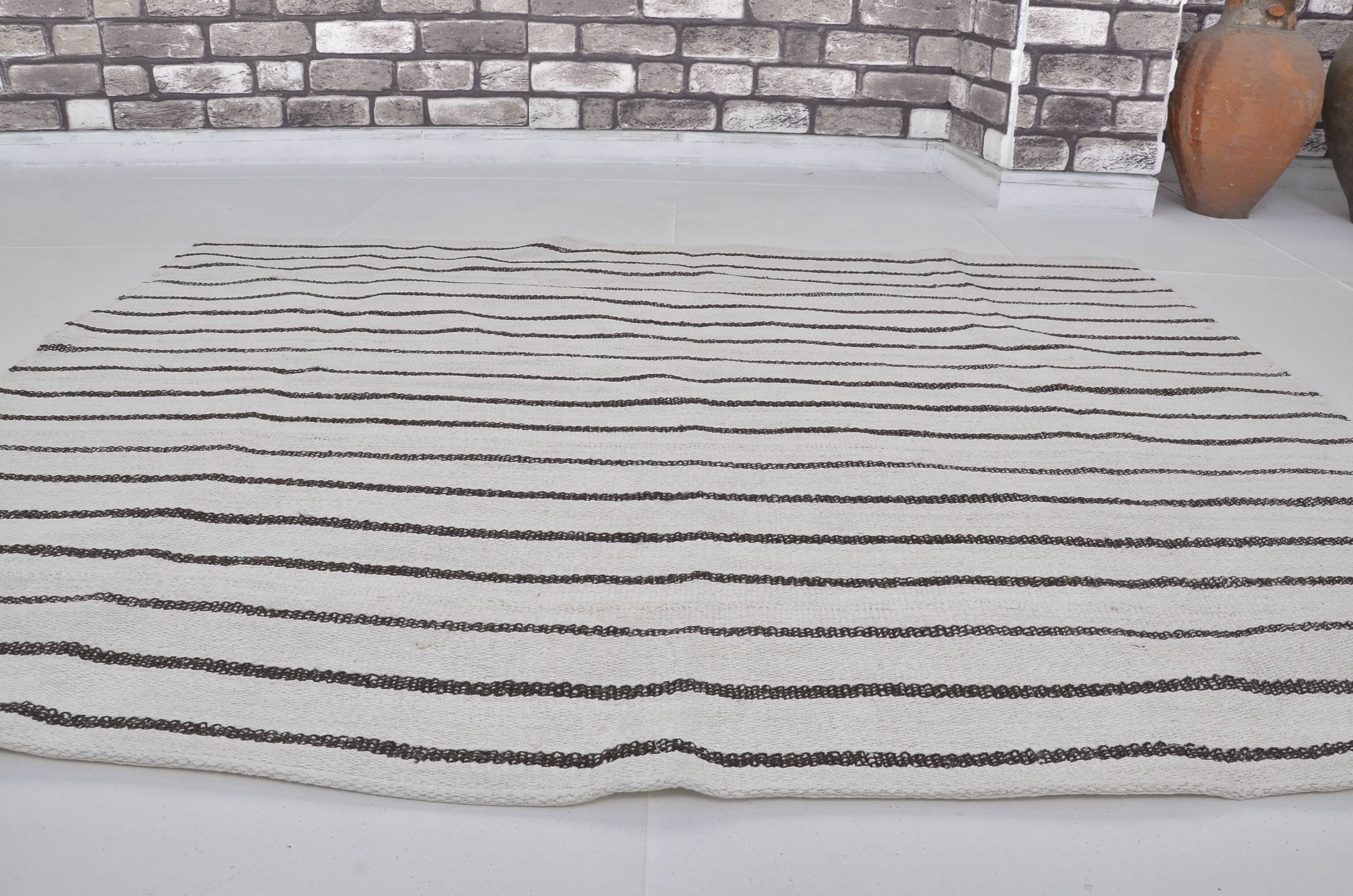 Vintage Anatolian Stripe Hemp Kilim sku 3779