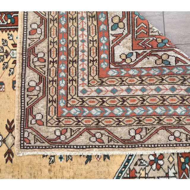 Turkish Vintage Handmade Wool Rug 150x211