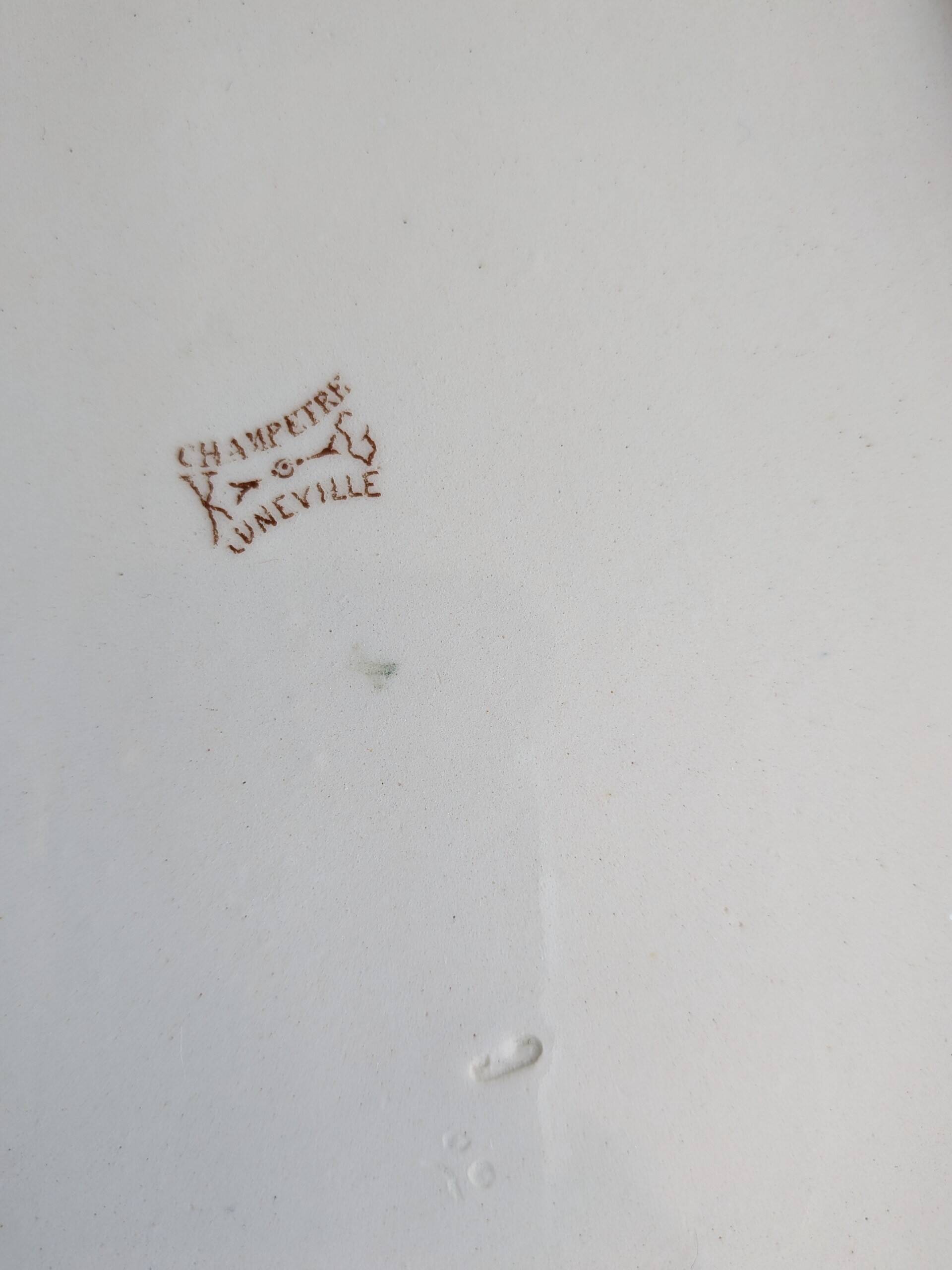 Octagonal country plate by KG Lunéville in ironstone