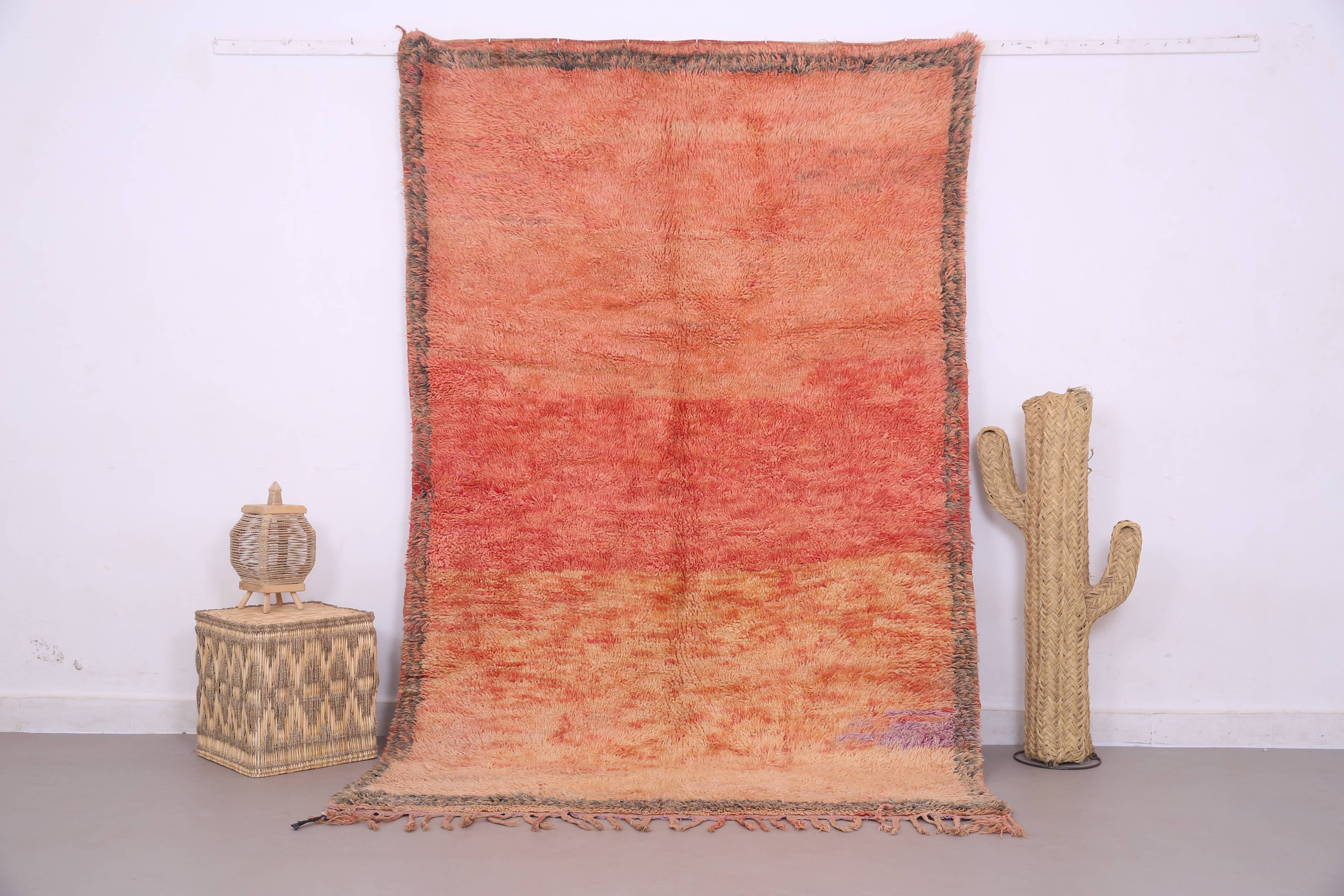 Peach Vintage Moroccan Rug 160 x 260 cm - Berber Wool Rug - Handmade Rug