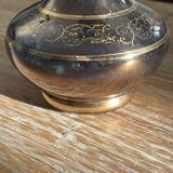 Copper and gold glass vase