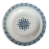 Antique semi-deep ironstone plate – Salins Henri II model