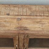 Glass sideboard in antique wood