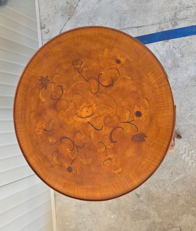 Small round antique coffee table