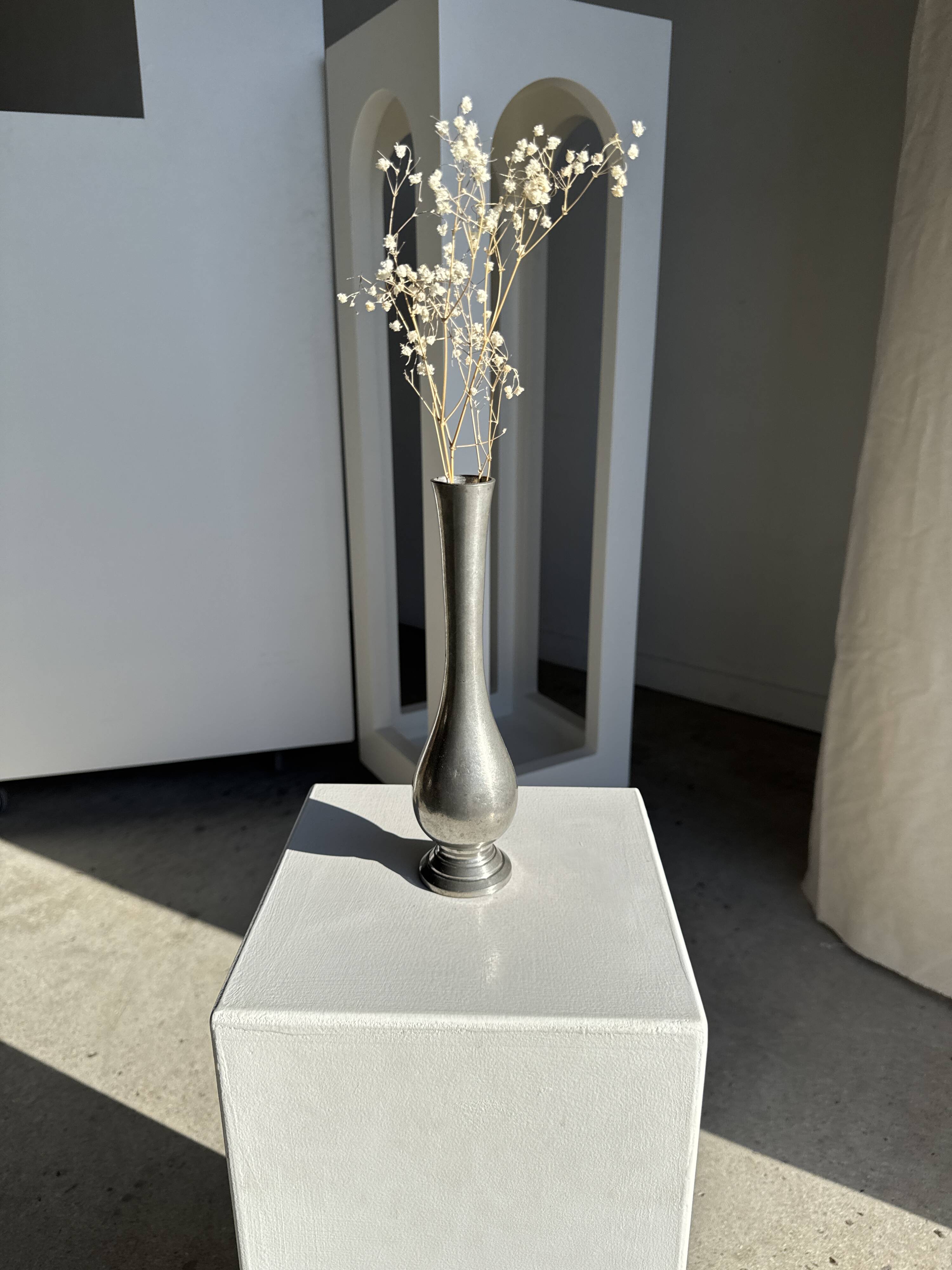 Vintage silver-plated floor vase