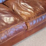 Leather club 3 places sofa 50s