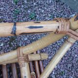 Paire de repose pieds pour fauteuils en rotin vintage