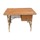 Vintage desk with 3 rattan drawers by Louis Sognot 1960