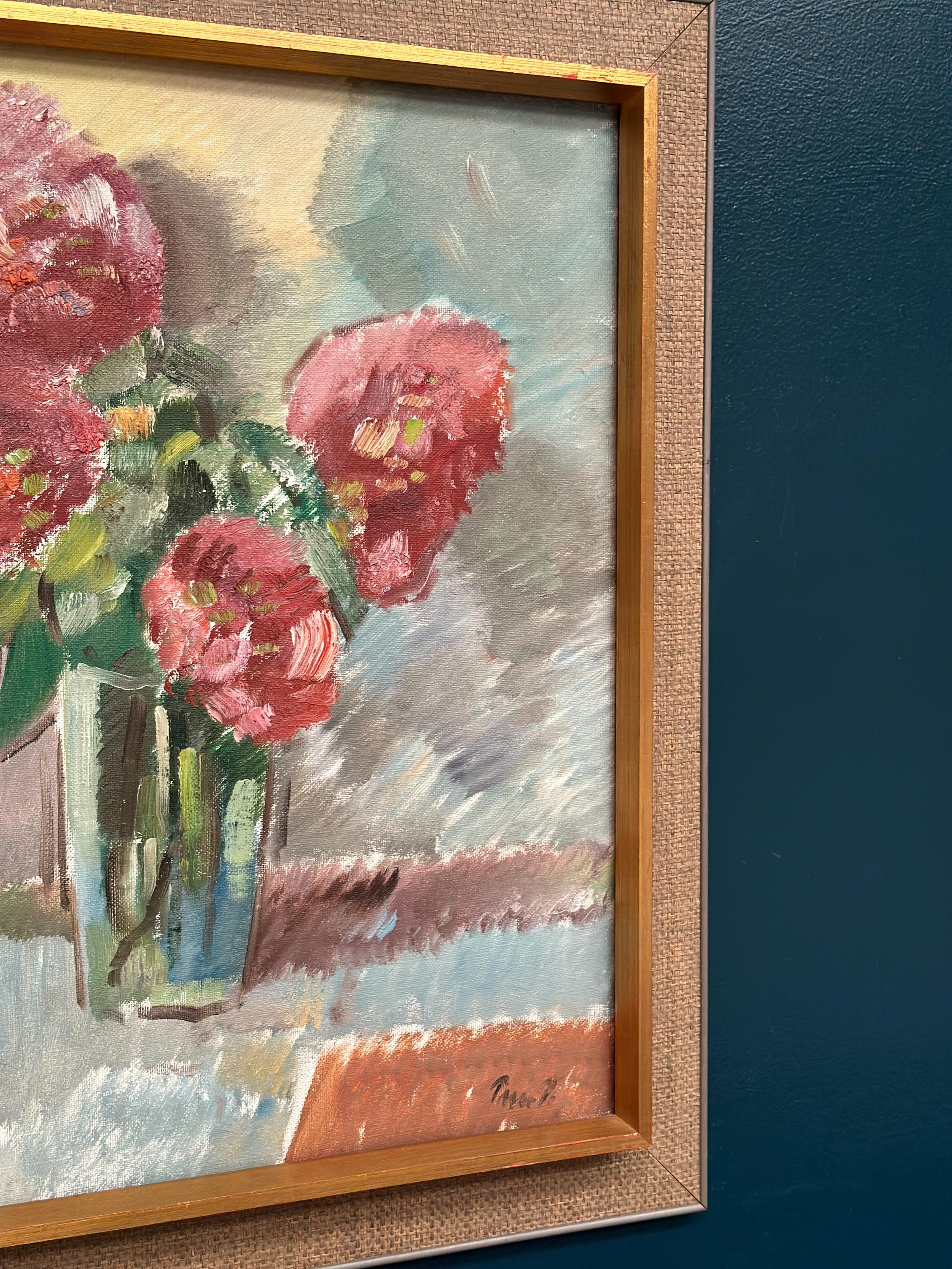 Original Swedish Oil On Canvas – “Bloomer” By Ture Peterson