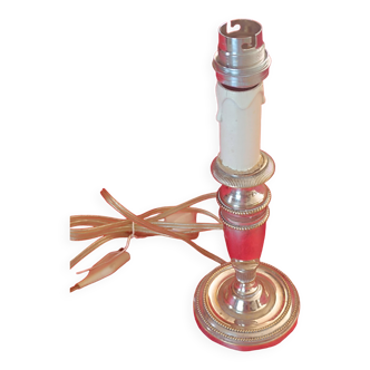 Old lamp base in silver metal.