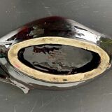 Yellow, orange, white and brown glazed ceramic bowl Vallauris, 70s, France