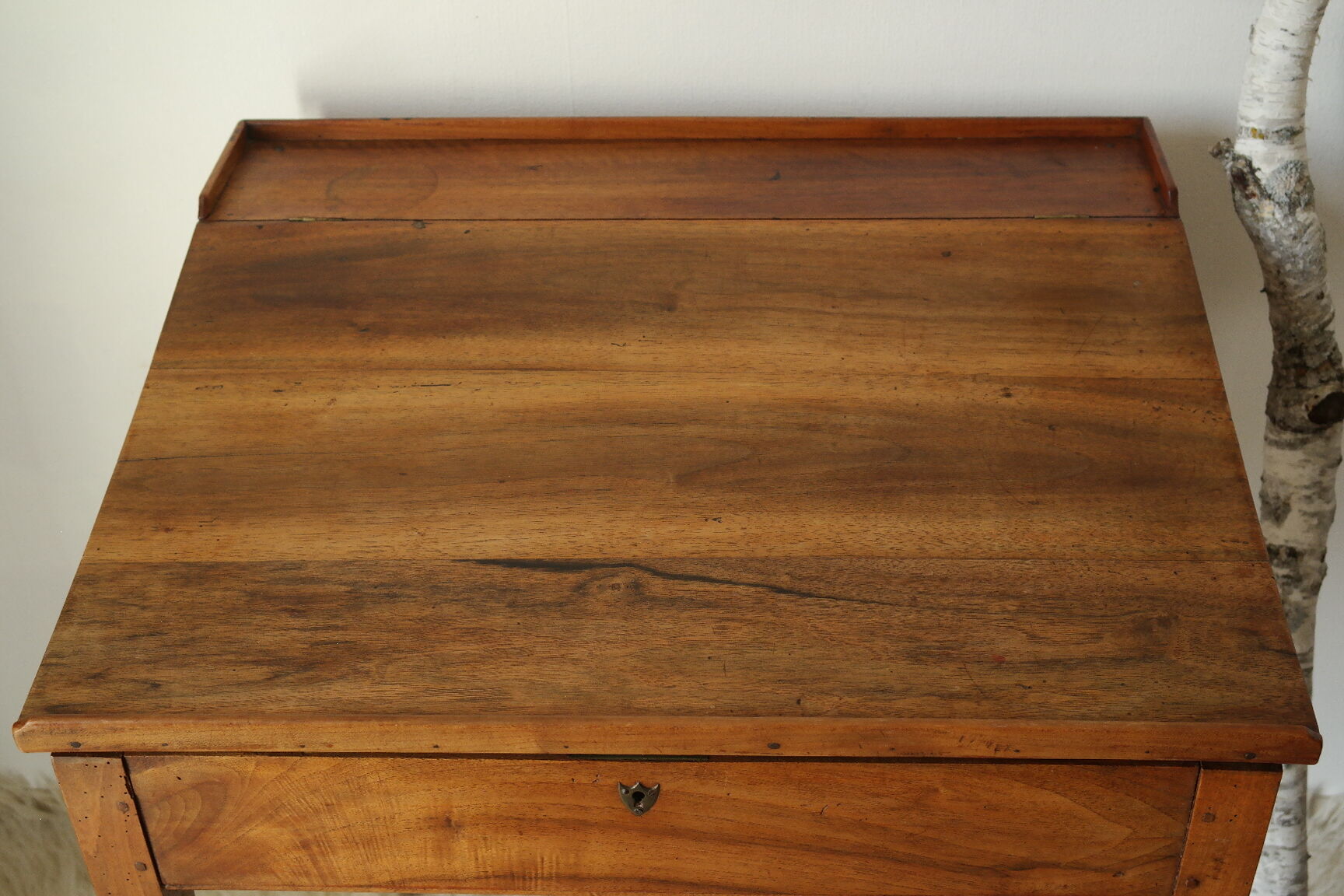 Old schoolboy walnut desk
