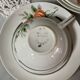 Old earthenware tea coffee set, HBCM Daisy -Teapot, 7 cups/sub-cups, sugar bowl