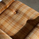 Vintage 1970s armchair in beige, orange, and brown tweed