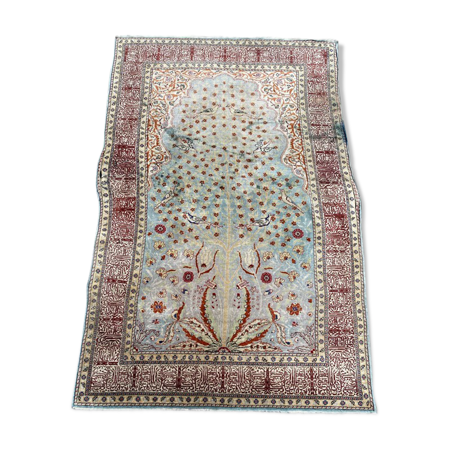 Cesareh Turkish silk vintage rug 102x152 cm