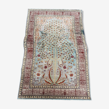 Tapis vintage turc Cesareh en soie 102x152 cm