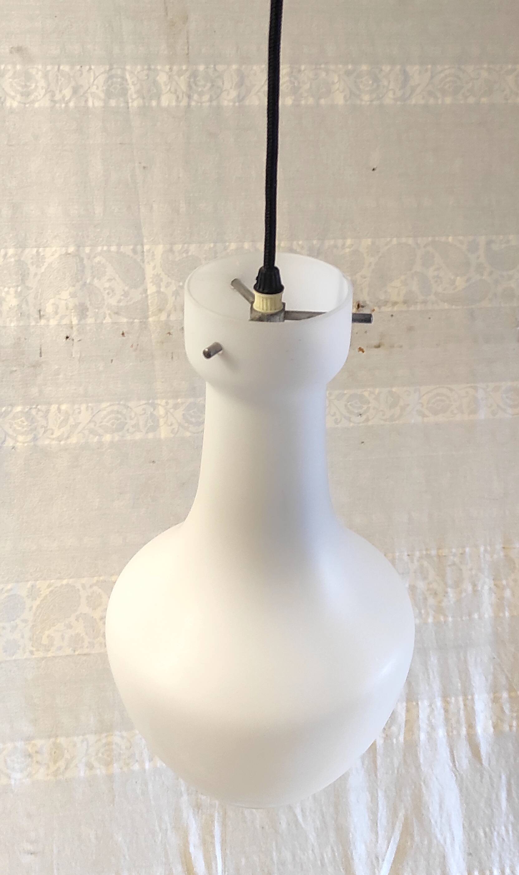 Opaline globe design pendant light by Targetti Sankey (Italy) - mid-20th century