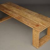 Vintage Scandinavian Solid Pine Bench. 1960s