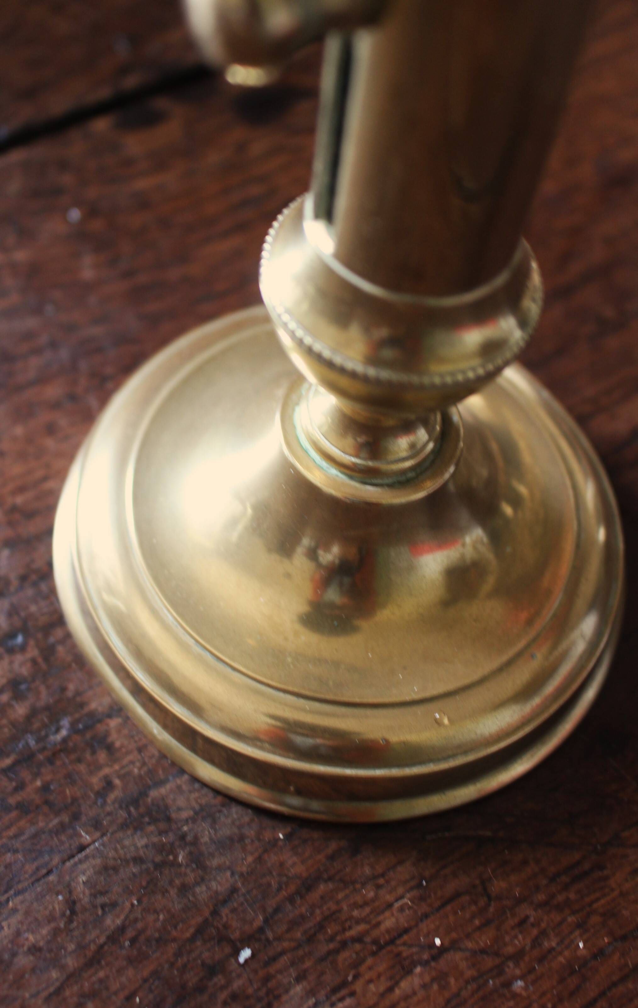 Brass torch candle holder push decor