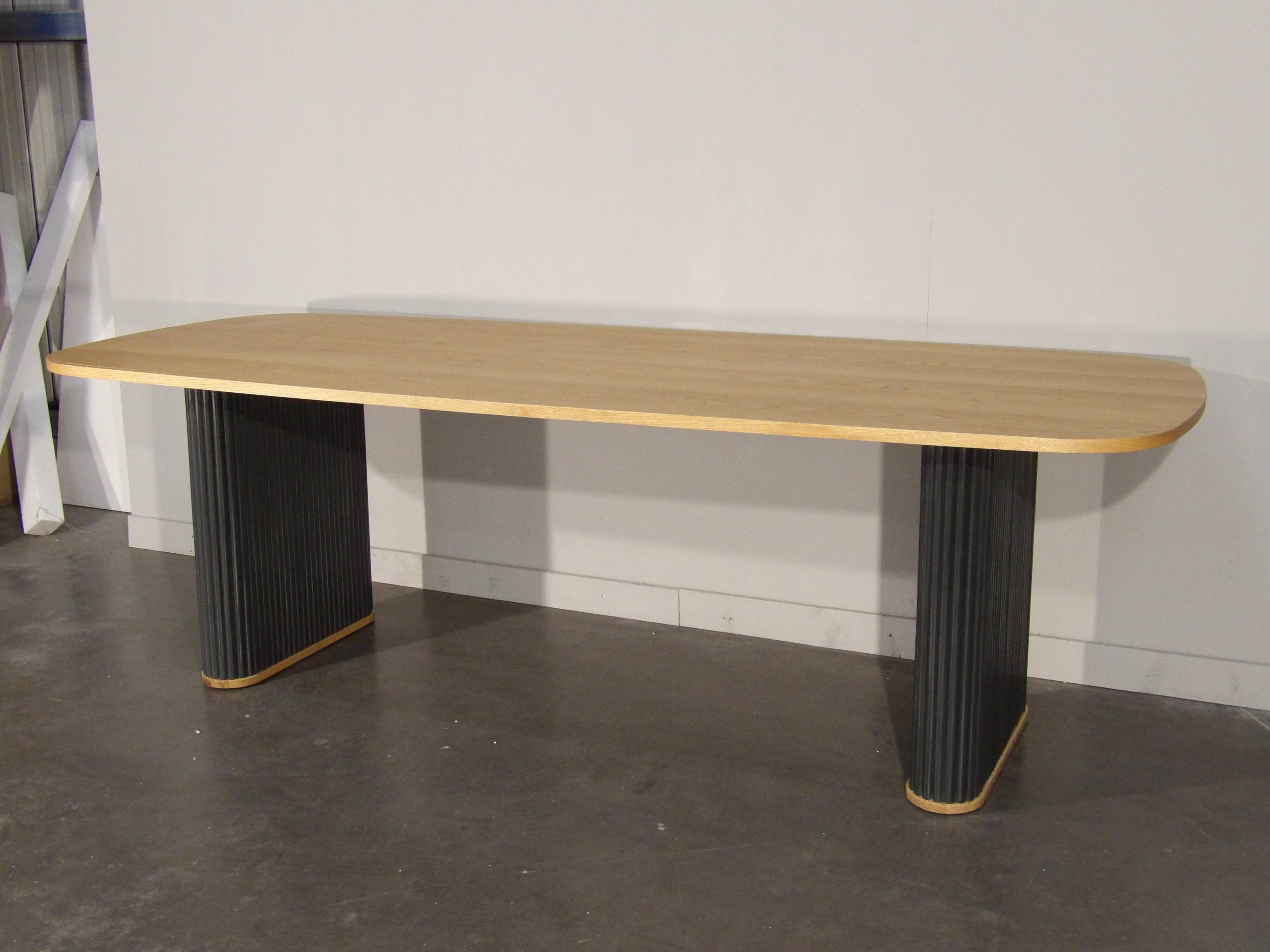 Contemporary oak dining table, seats 10