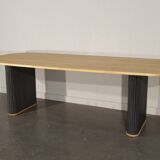 Contemporary oak dining table, seats 10