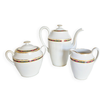Limoges porcelain coffee service, vintage French.