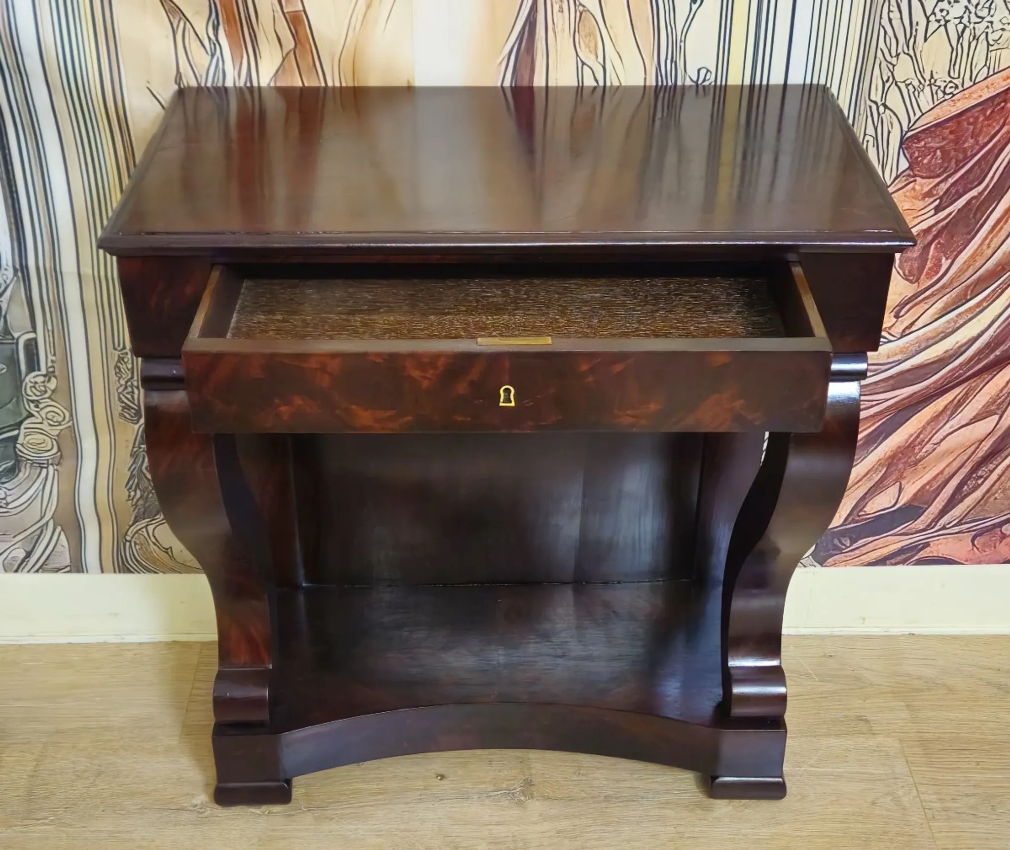Empire-style console – Mahogany – 1 drawer – 19th century
