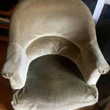 2 fauteuils crapaud verts, années 50