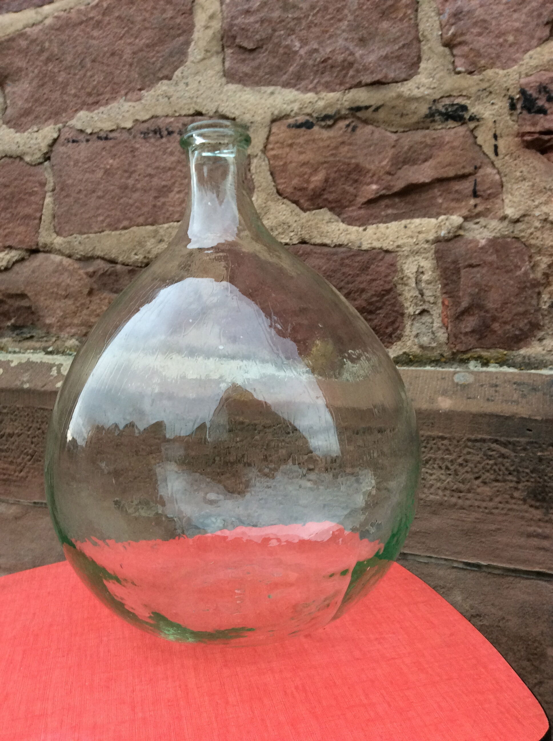 Demijohn in transparent glass, 10-litre capacity, half john
