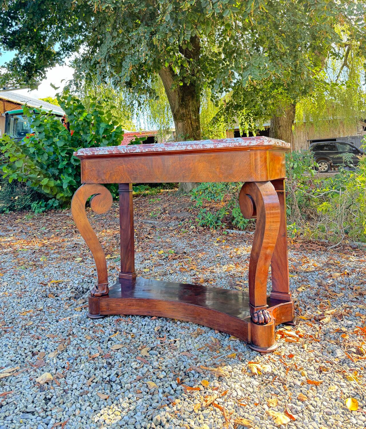 19th Century Empire Style Mahogany Console Table
