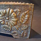 Art Nouveau Cachepot Planter in Marquise Shape with Floral Decoration in Lai
