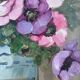 Vintage original flower oil painting, signed floral still life