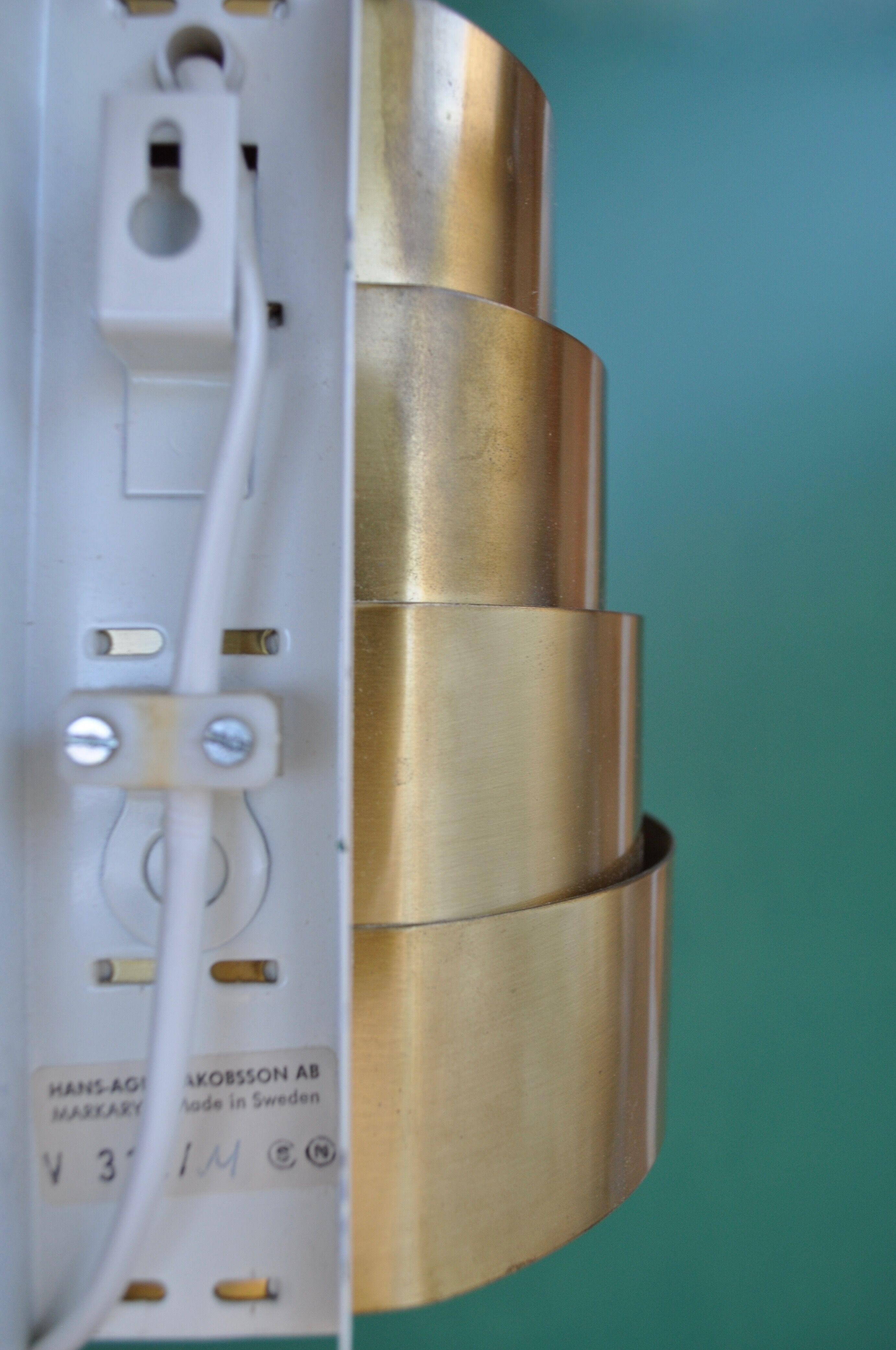 Brass wall lamp "V312" Hans-Agne Jakobsson Sweden 1960's