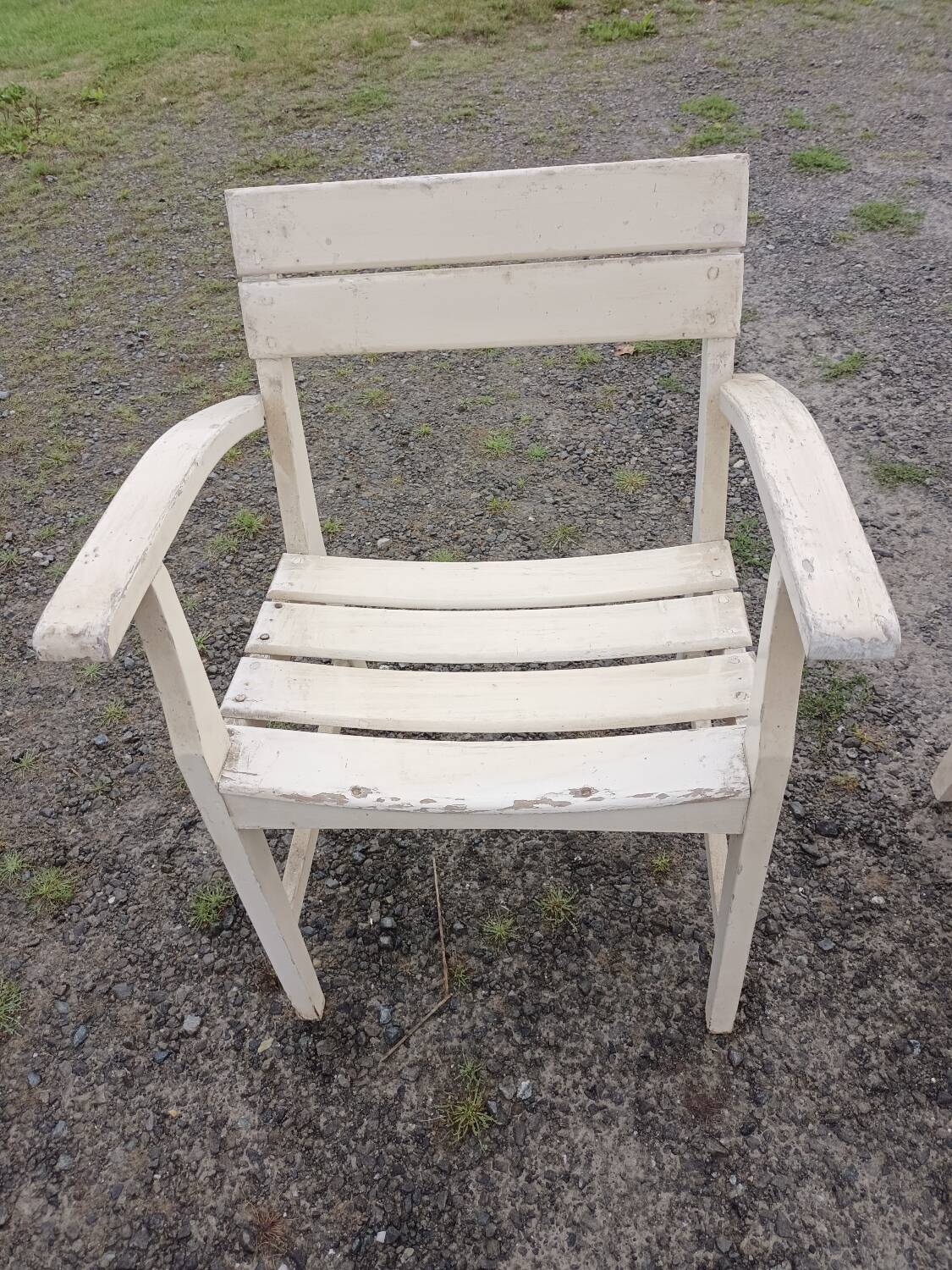 Pair of wooden armchairs