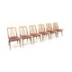 Lot de 6 chaises en velours rose fabriqué dans les années 60