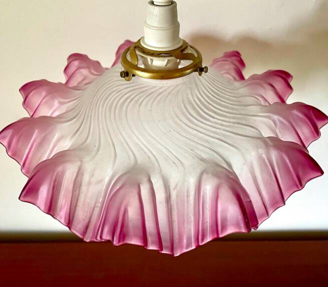 Pink draped suspension